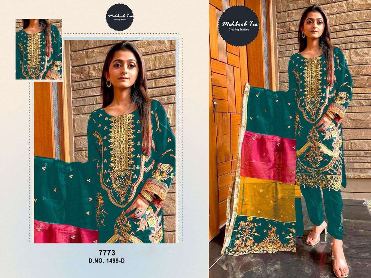 Mahbob C Buy Mehboob Tex 1499 A To C Series pure organza embroidered Pakistani ...