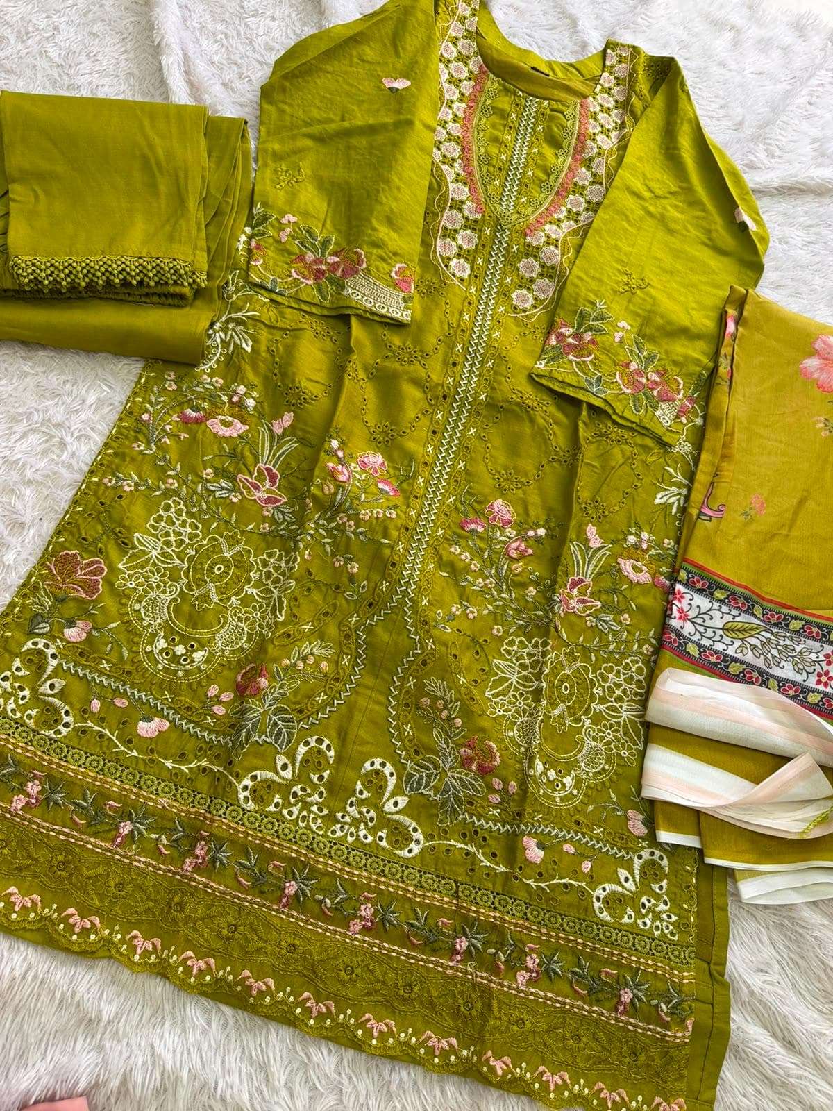 MEHBOOB TEX 2106 Cambric Cotton Embroidered Salwar Suit Set