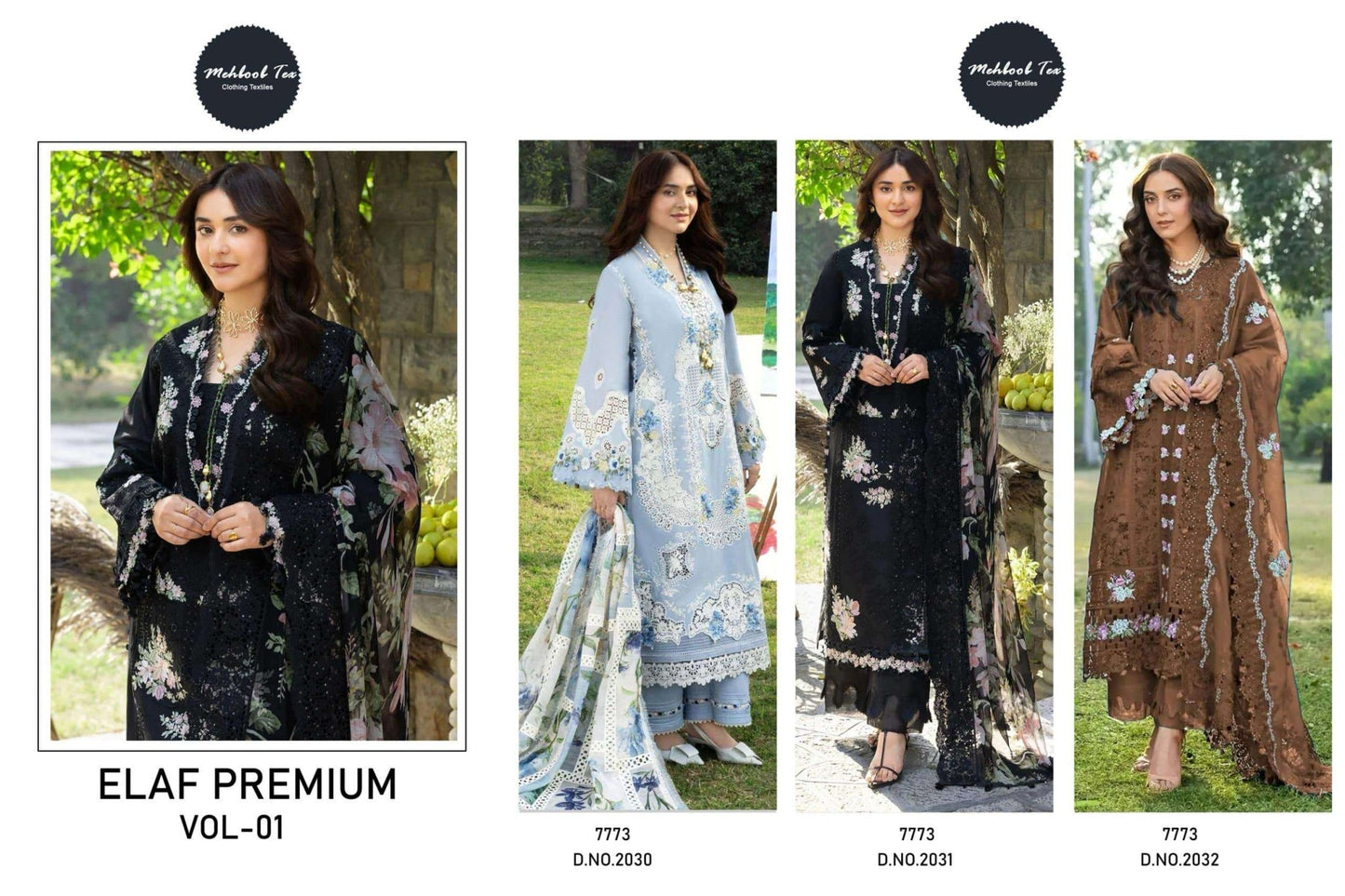MEHBOOB TEX ELAF VOL - 01 Cambric Cotton Pakistani Suit - Amrah Wholesale