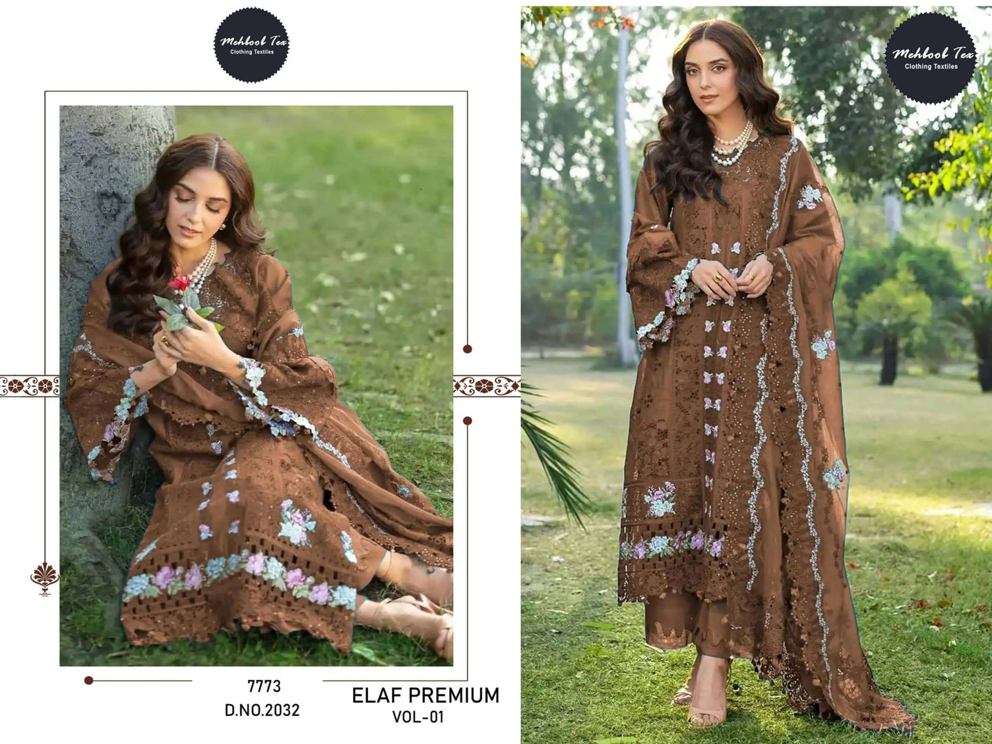 MEHBOOB TEX ELAF VOL - 01 Cambric Cotton Pakistani Suit - Amrah Wholesale