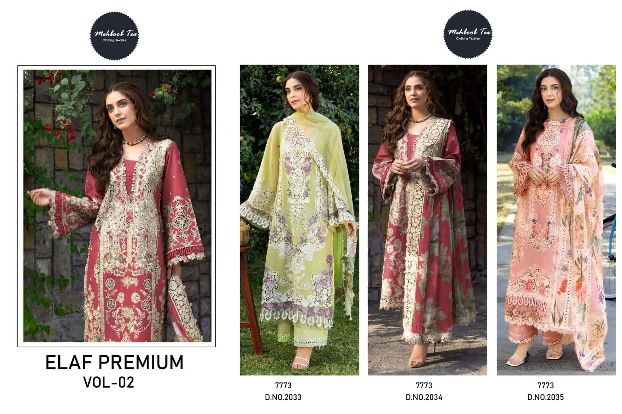 MEHBOOB TEX ELAF VOL - 02 Cambric Cotton Pakistani Suit - Amrah Wholesale