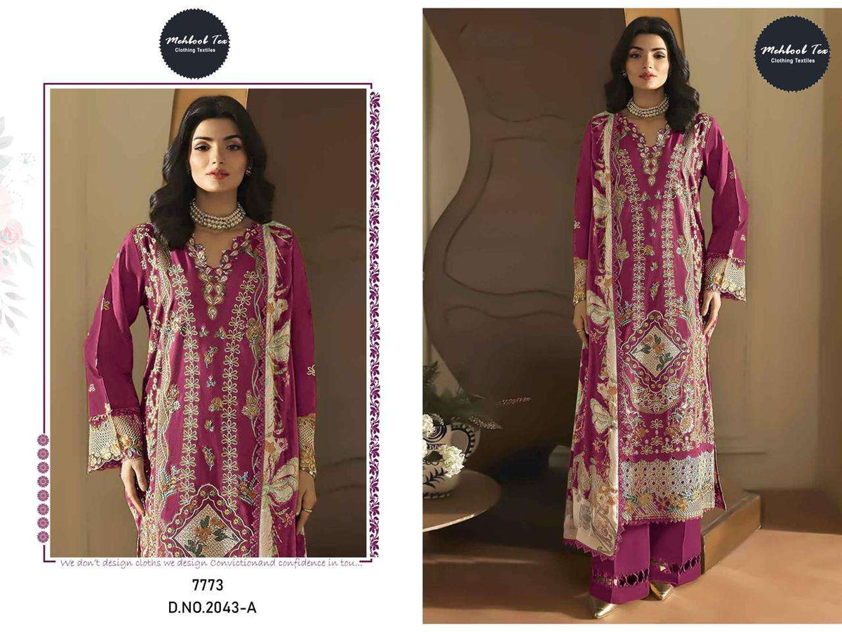 Mehboob Tex Ombre Vol - 13 Cotton Embroidered Pakistani Suit - Amrah Wholesale