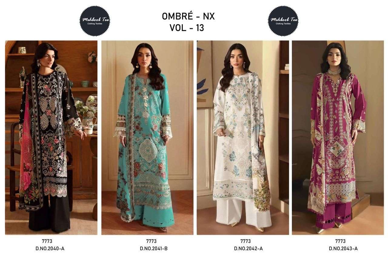 Mehboob Tex Ombre Vol - 13 Cotton Embroidered Pakistani Suit - Amrah Wholesale