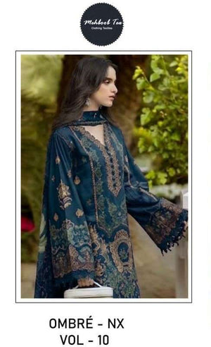 Mehboob Textile Ombre Nx Vol 10 Cambric Cotton Pakistani Suit - Amrah Wholesale