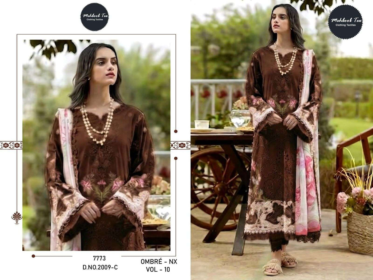 Mehboob Textile Ombre Nx Vol 10 Cambric Cotton Pakistani Suit - Amrah Wholesale