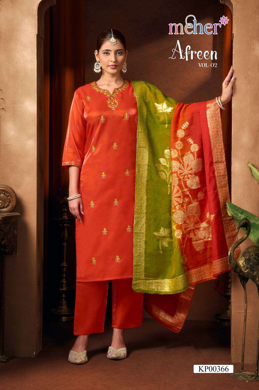 MEHER AFREEN VOL-2 Satin Punjabi Suit Set