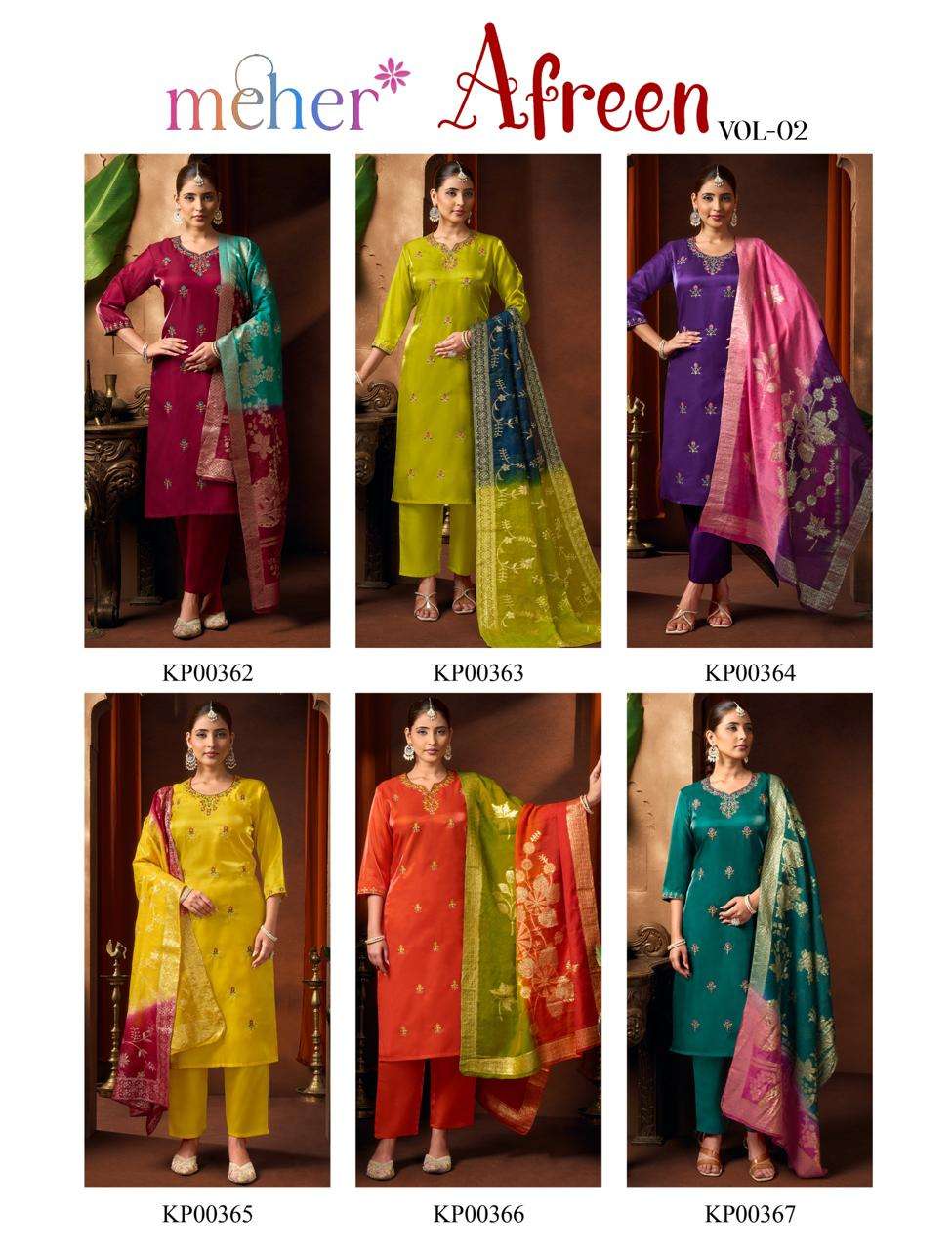 MEHER AFREEN VOL-2 Satin Punjabi Suit Set