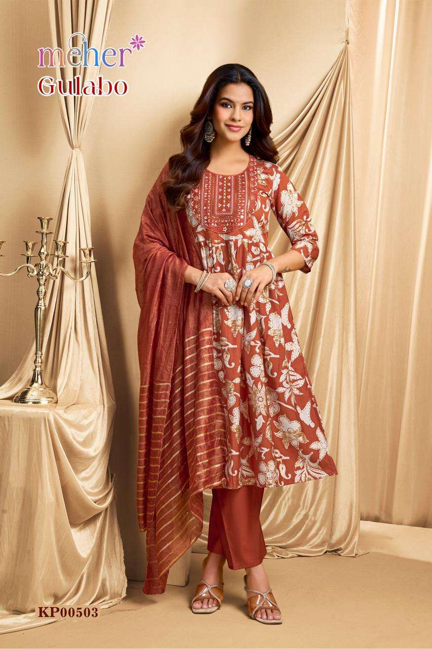 Meher Gulabo Readymade 3 Piece Suit Wholesale