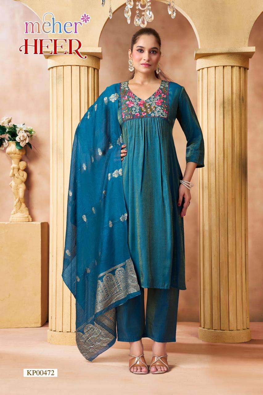 Meher Heer Leo Denting Kurti Bottom Dupatta Set