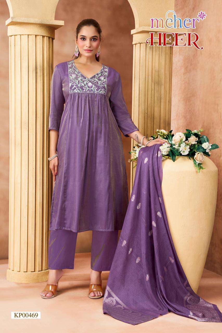 Meher Heer Leo Denting Kurti Bottom Dupatta Set