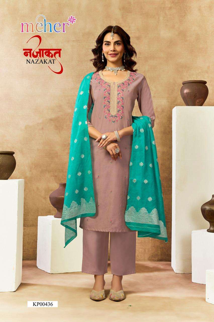 Meher Nazakat Vertican Shimmer Readymade 3 Piece Suit Set