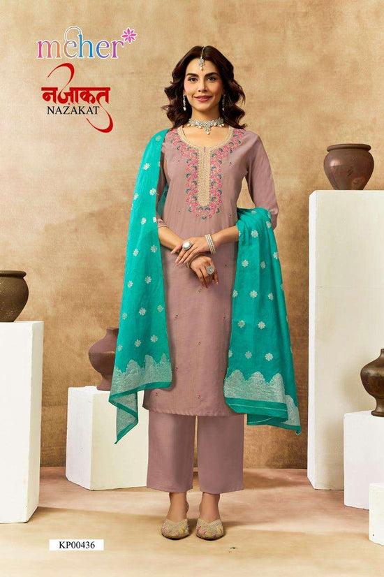 Meher Nazakat Vertican Shimmer Readymade 3 Piece Suit Set