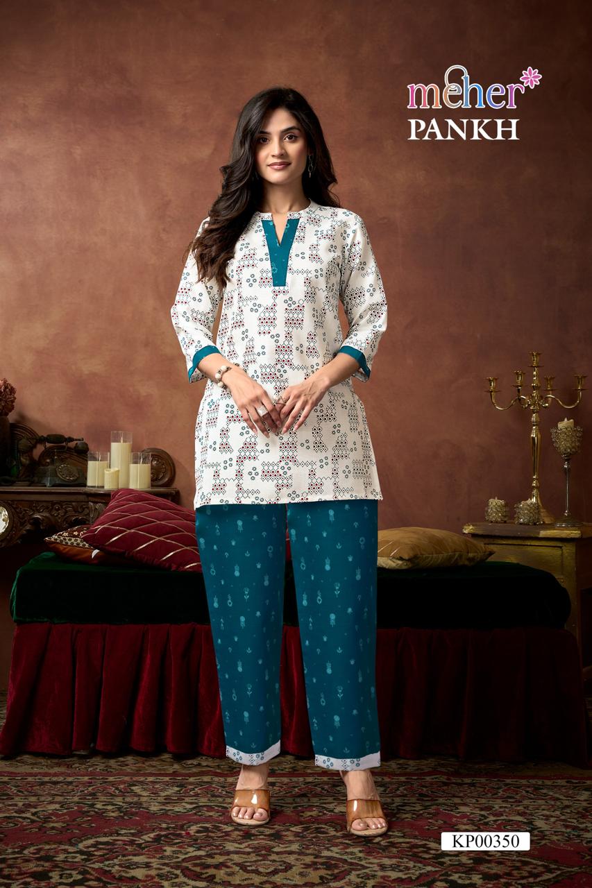 Meher Pankh Ruby Slub Co Ord Set - Amrah Wholesale