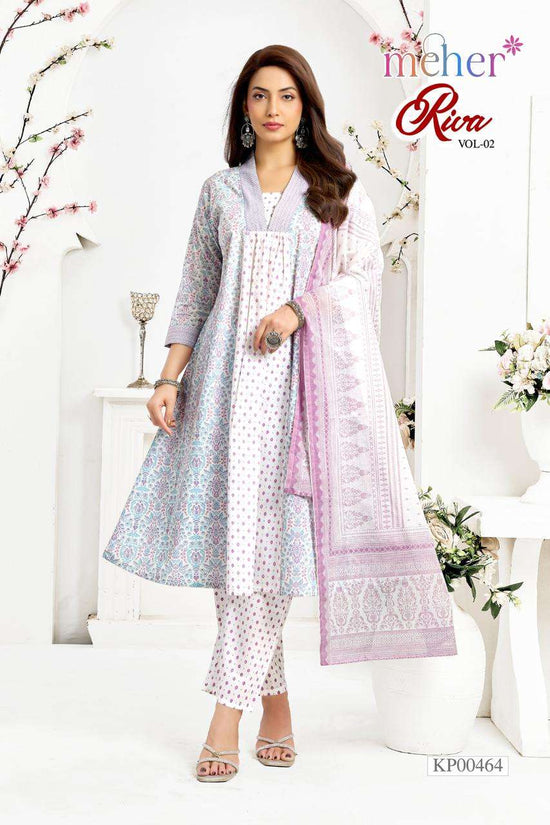 Meher Riva Vol 2 Cotton Cambric Kurti Pant Dupatta Set
