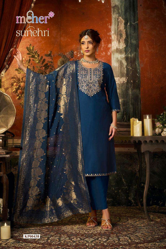 Meher Sunehri Designer Gadhwal Fabric 3 Piece Salwar Suit Set
