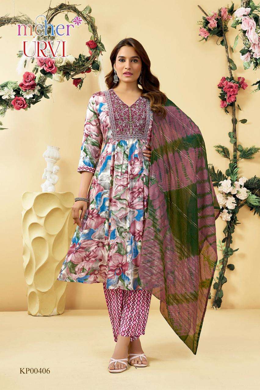 Meher Urvi Rayon Foil Print Salwar Suit Set
