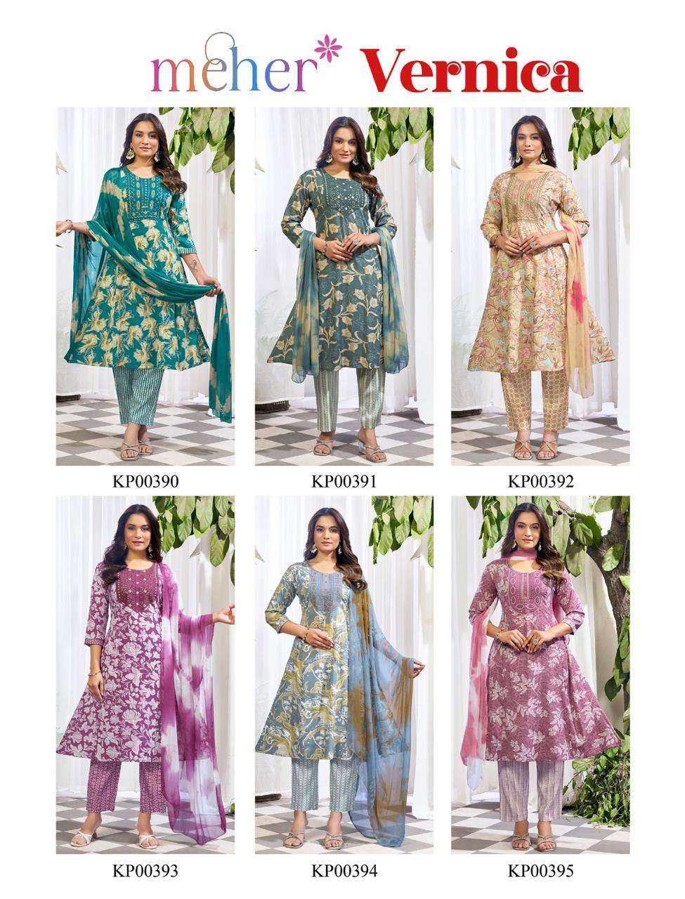 Meher Vernica Capsule Fabric Kurti Pant Dupatta Set - Amrah Wholesale
