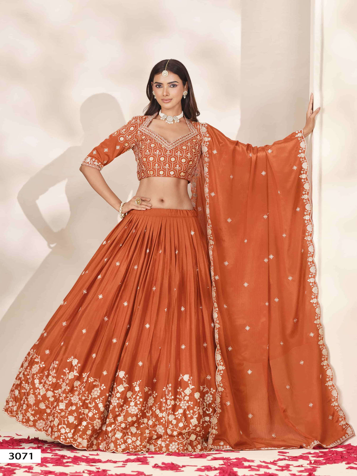 MEHVISH VOL-37 Chinon Embroidered Party Wear Lehenga
