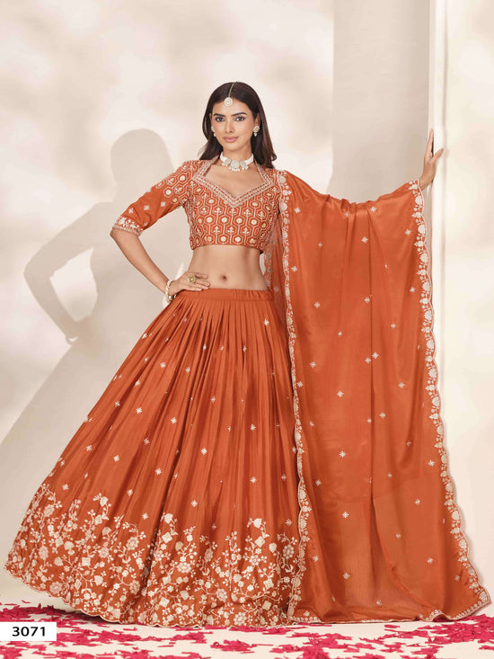 MEHVISH VOL-37 Chinon Embroidered Party Wear Lehenga