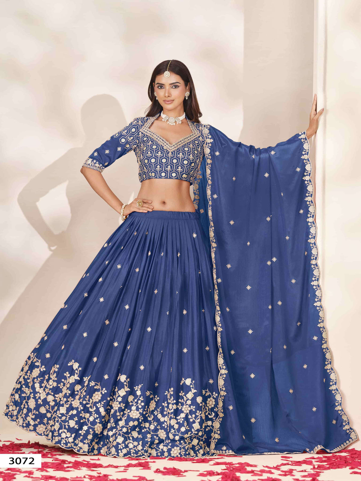 MEHVISH VOL-37 Chinon Embroidered Party Wear Lehenga