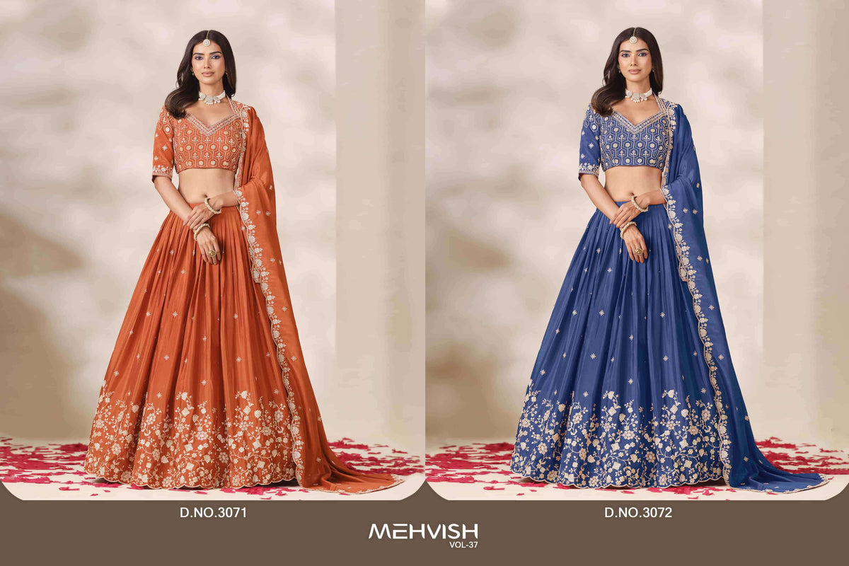 MEHVISH VOL-37 Chinon Embroidered Party Wear Lehenga