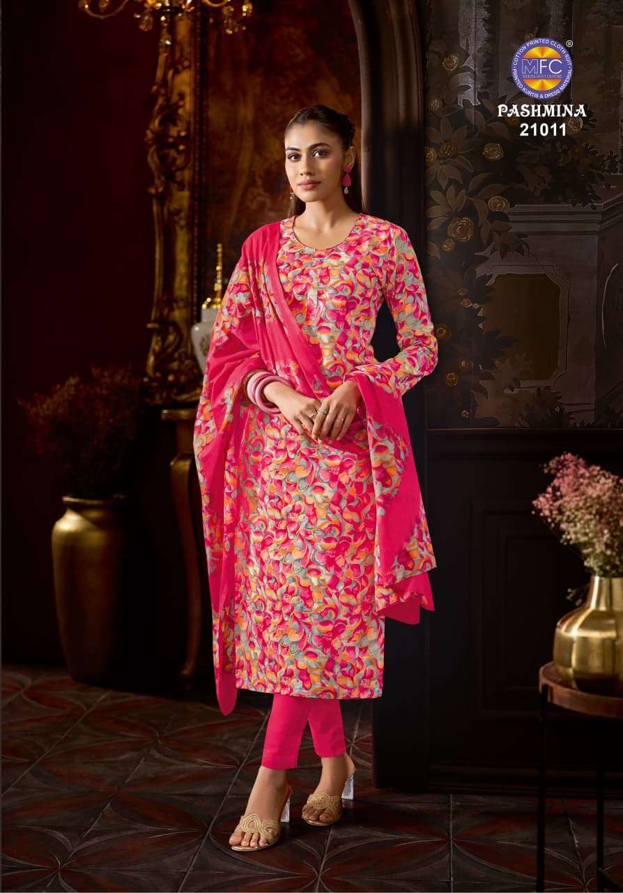 MFC Pashmina Vol-21 Cotton Printed Unstitched Salwar Suit Material