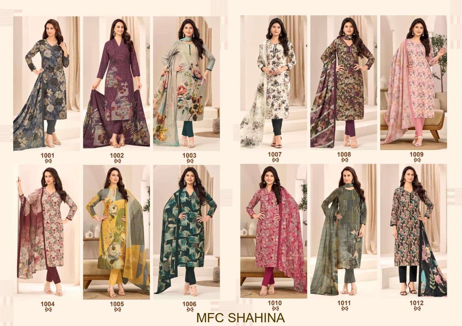 MFC Shahina Vol 1 Pure Cotton Cambric Digital Print Dress Material