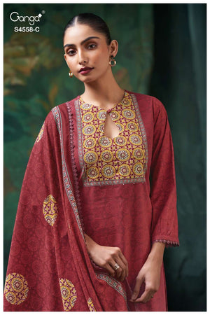 Ganga Fashion Mihira 4558 Cotton Dress Material - Amrah Wholesale