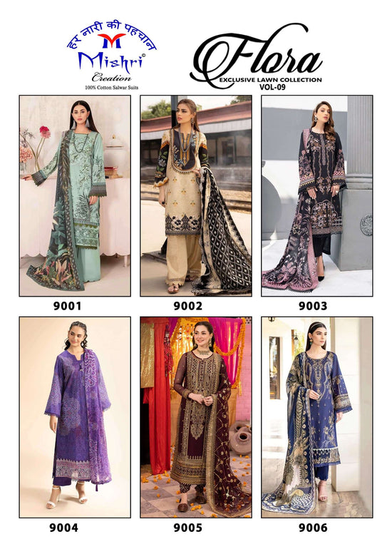 Mishri Creation Flora Vol 9 Heavy Lawn Cotton Dress Material