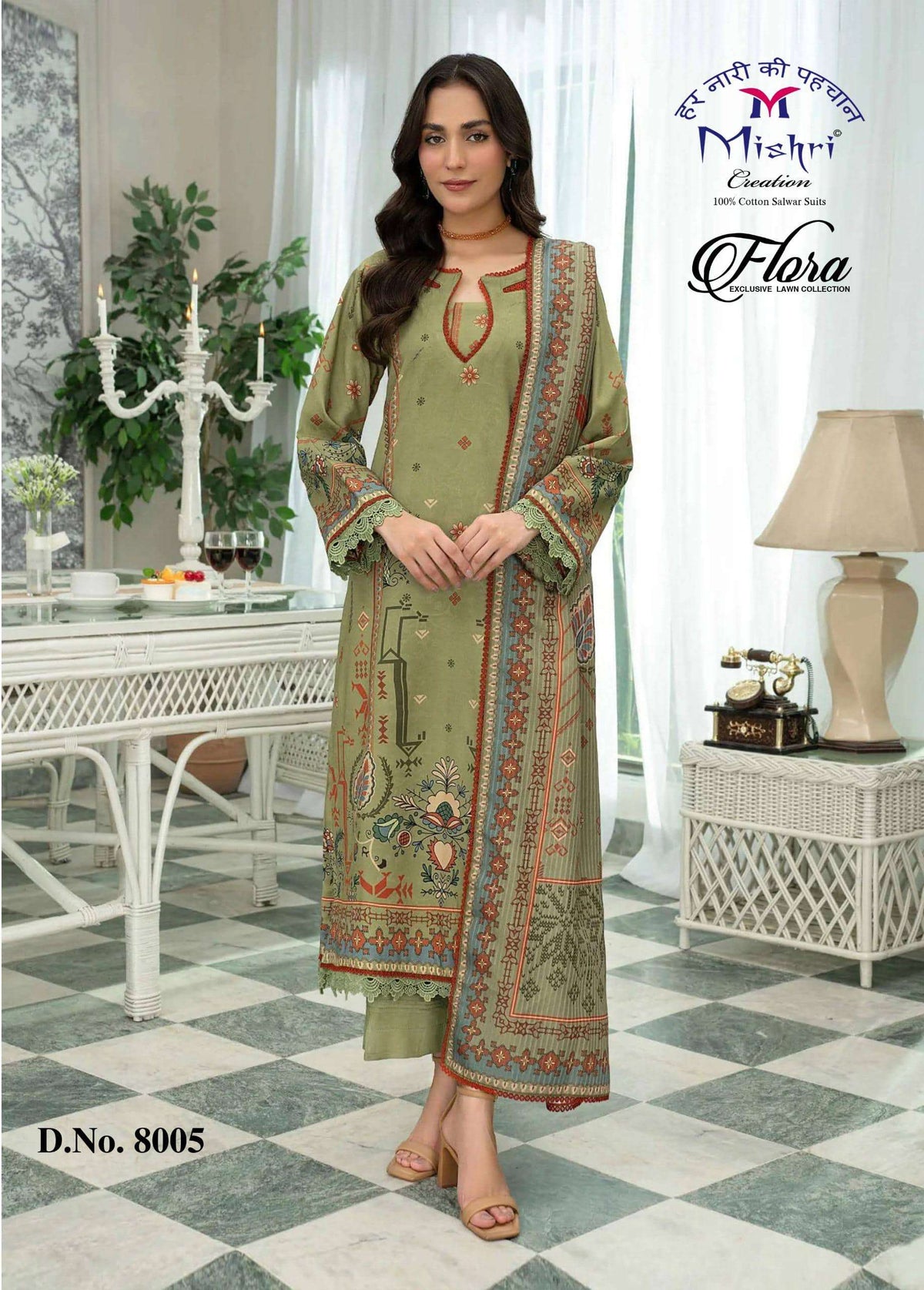 Mishri Creation Flora Vol-08 Cotton Lawn Printed Pakistani Suit