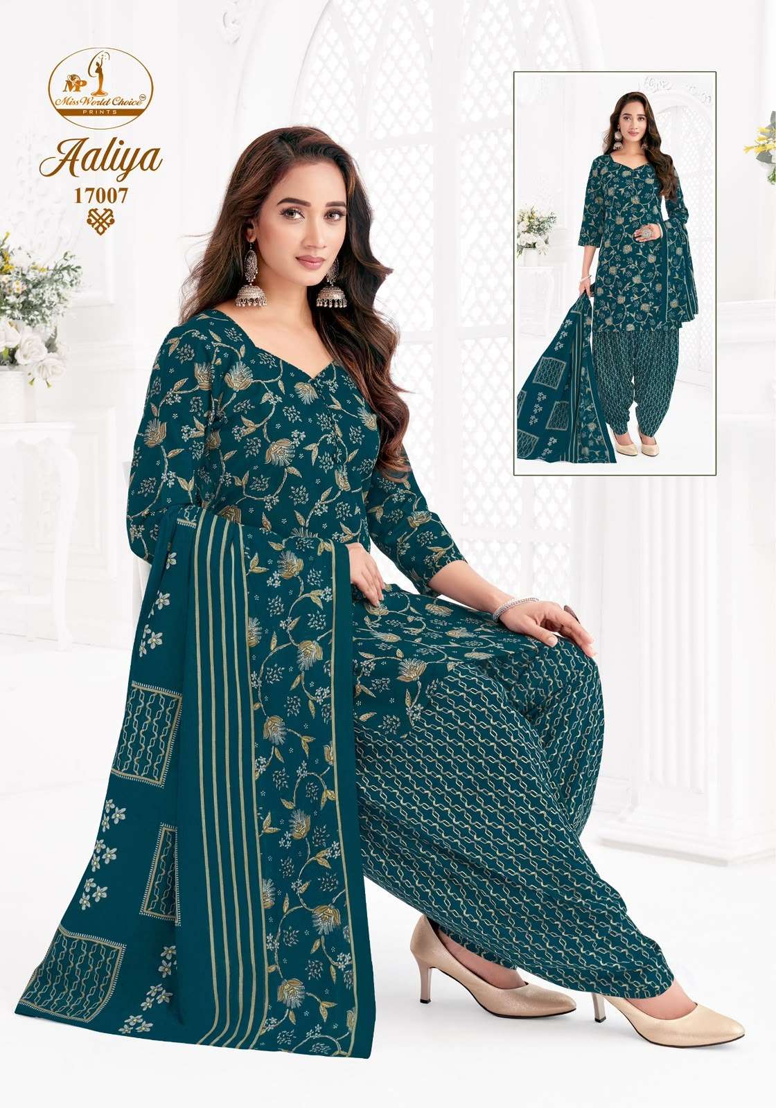 Miss World Choice Aaliya Vol 17 Pure Cotton Kurti Pant Dupatta Set