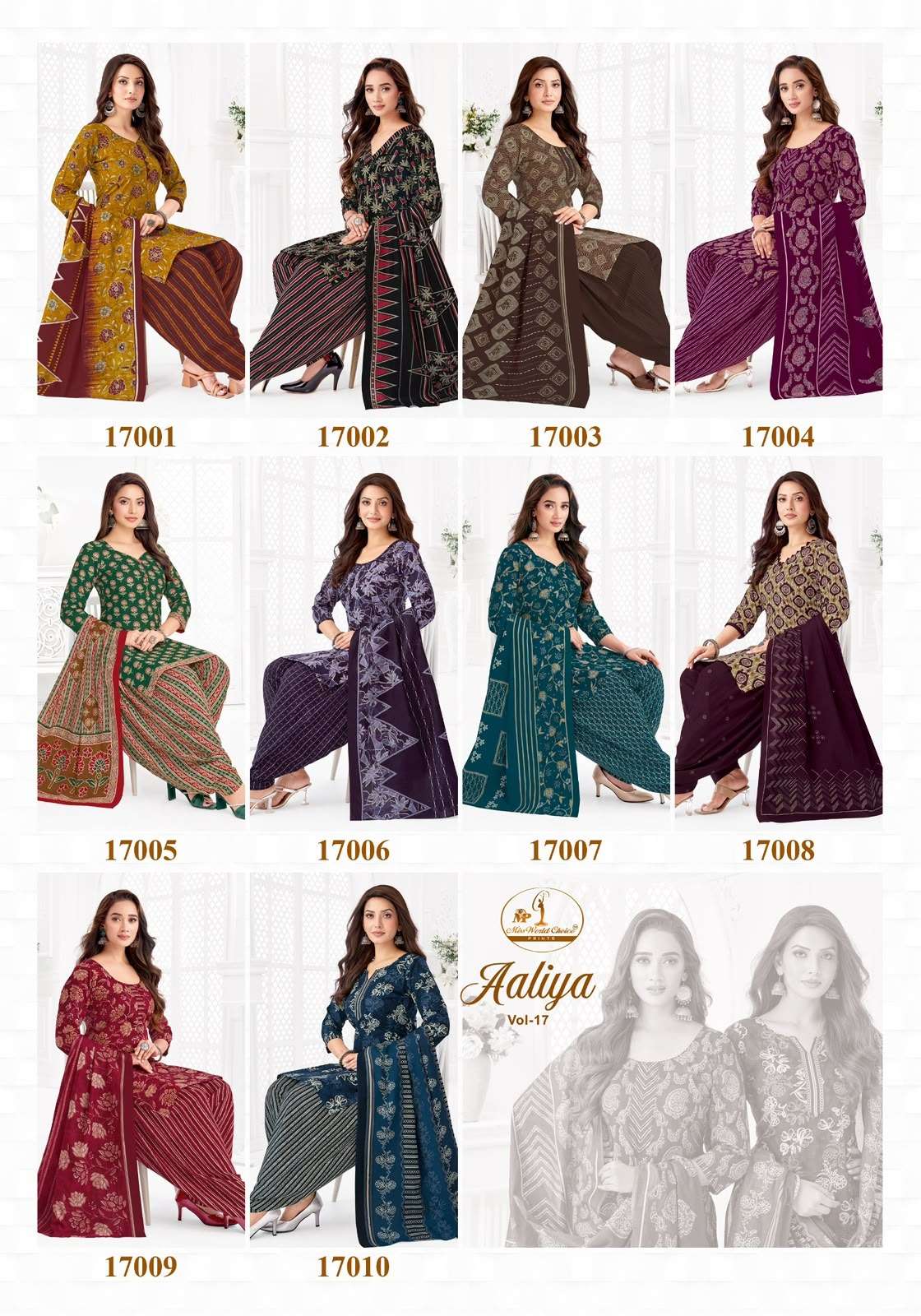 Miss World Choice Aaliya Vol 17 Pure Cotton Kurti Pant Dupatta Set
