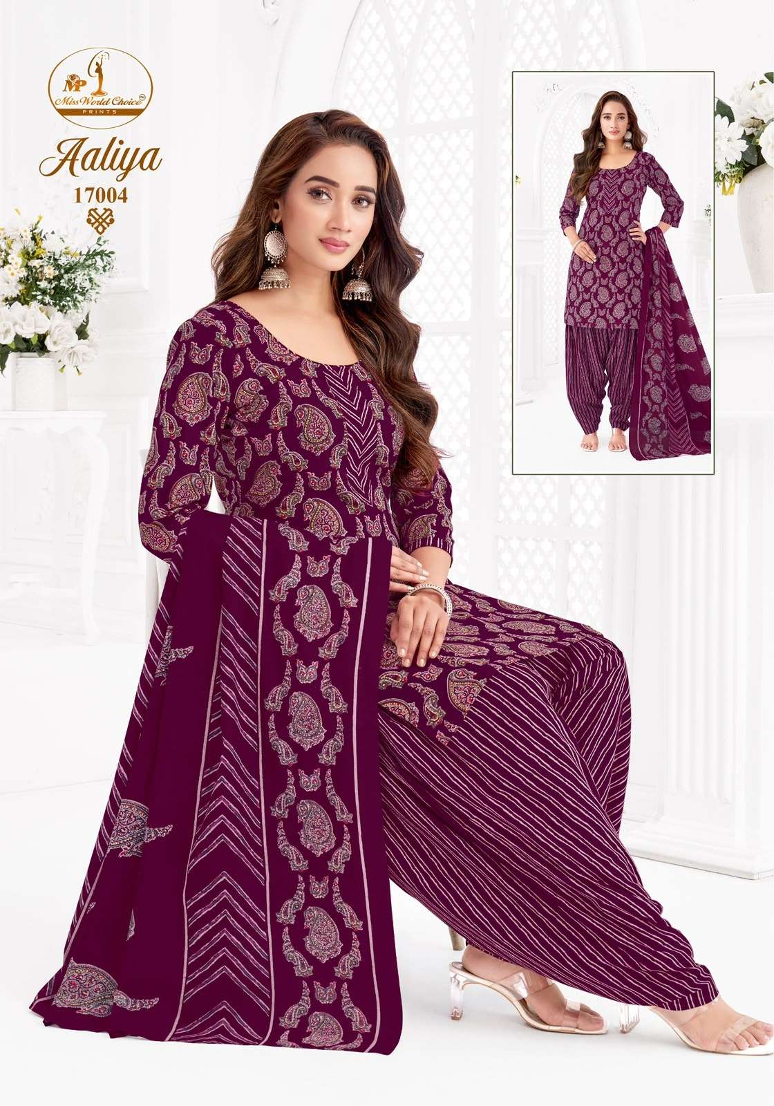 Miss World Choice Aaliya Vol 17 Pure Cotton Kurti Pant Dupatta Set
