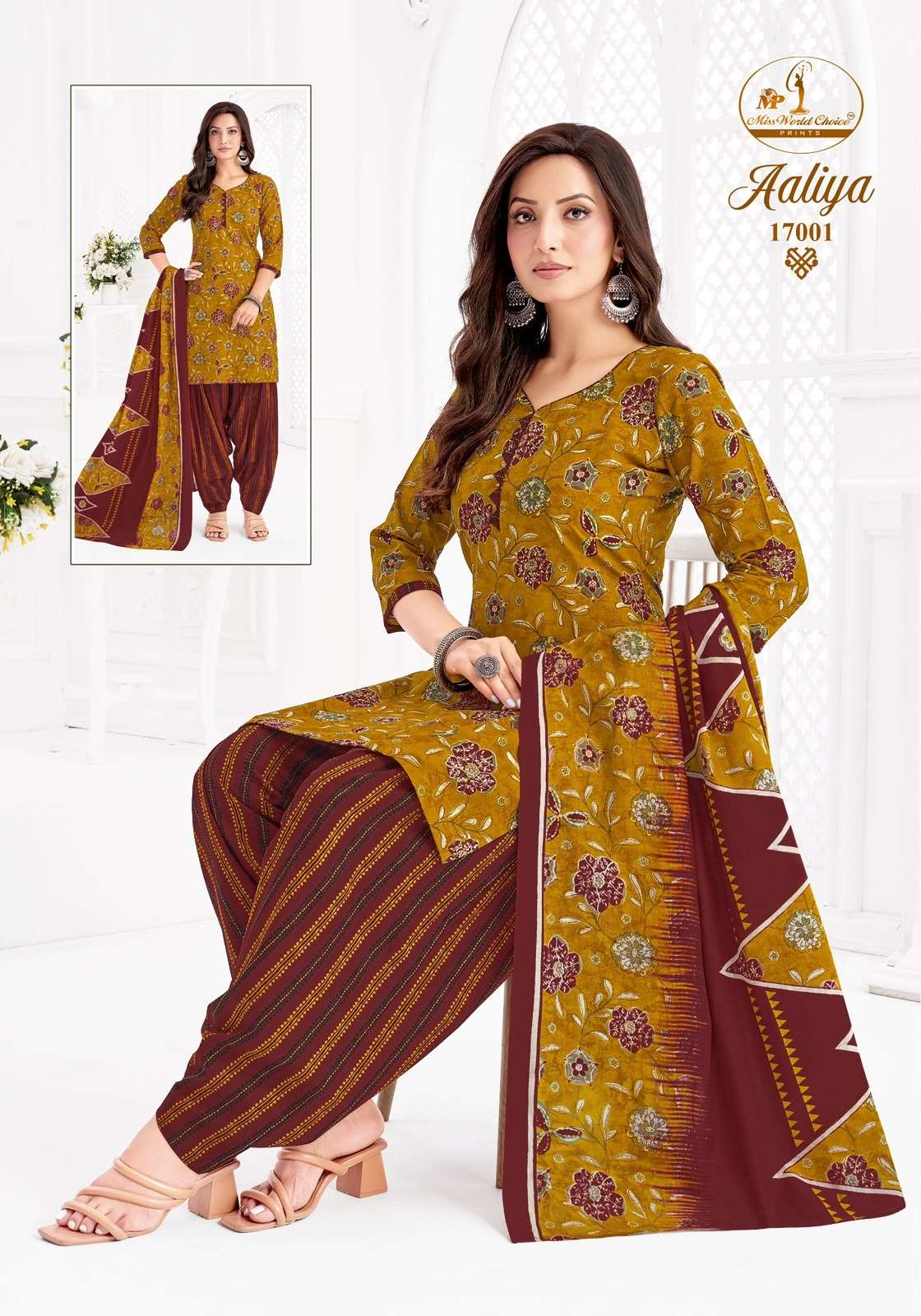 Miss World Choice Aaliya Vol 17 Pure Cotton Kurti Pant Dupatta Set