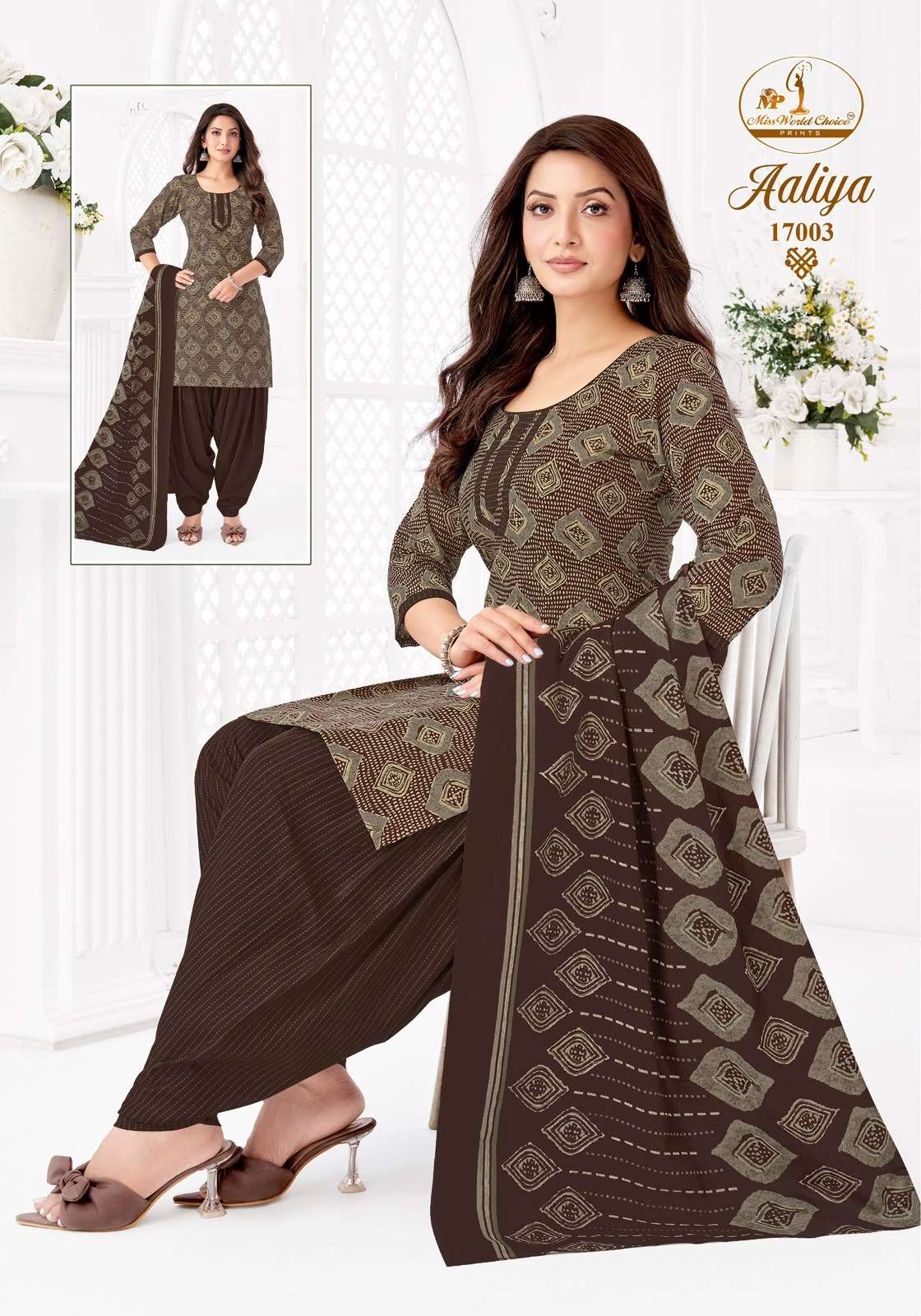 Miss World Choice Aaliya Vol 17 Pure Cotton Kurti Pant Dupatta Set