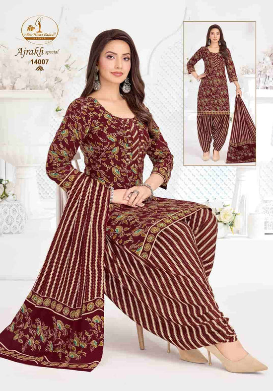 Miss World Choice Ajrakh Special Vol 14 Pure Cotton Printed Salwar Suit Set