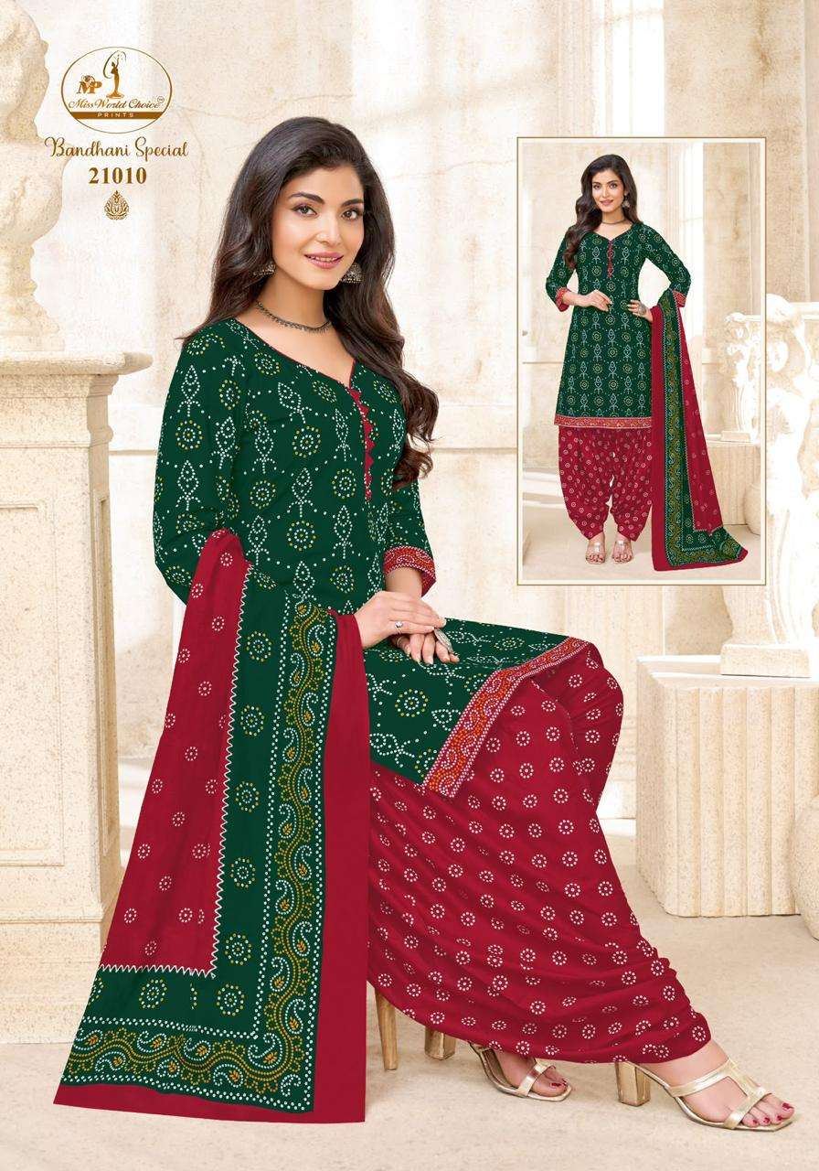 Miss World Choice Bandhani Special Vol 21 Pure Cotton Dress Material Wholesale