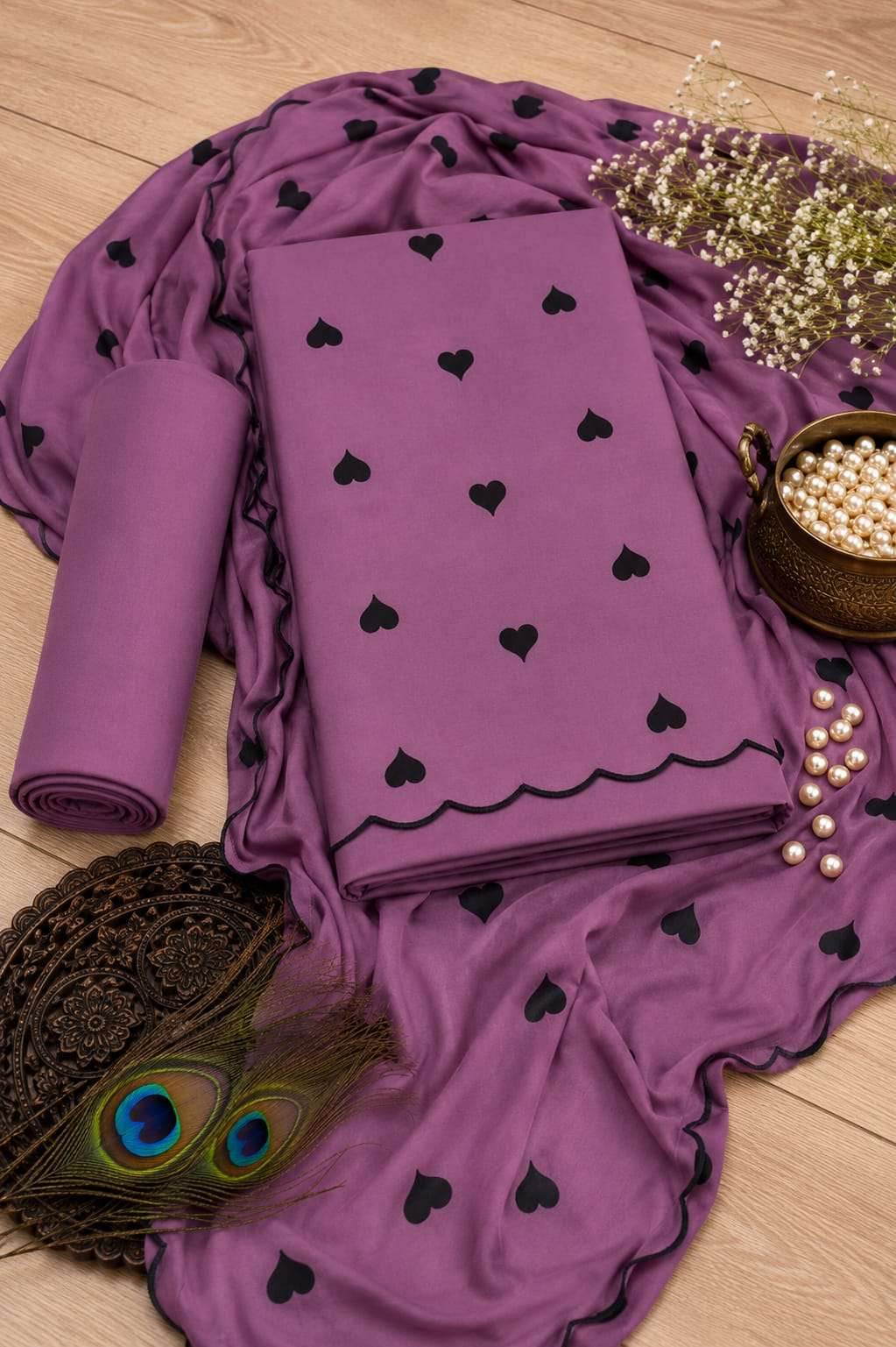 Miss World Choice Cute Heart Vol 1 Premium Rayon Dress Material Wholesale - Amrah Wholesale
