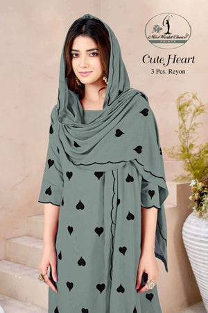 Miss World Choice Cute Heart Vol 1 Premium Rayon Dress Material Wholesale - Amrah Wholesale