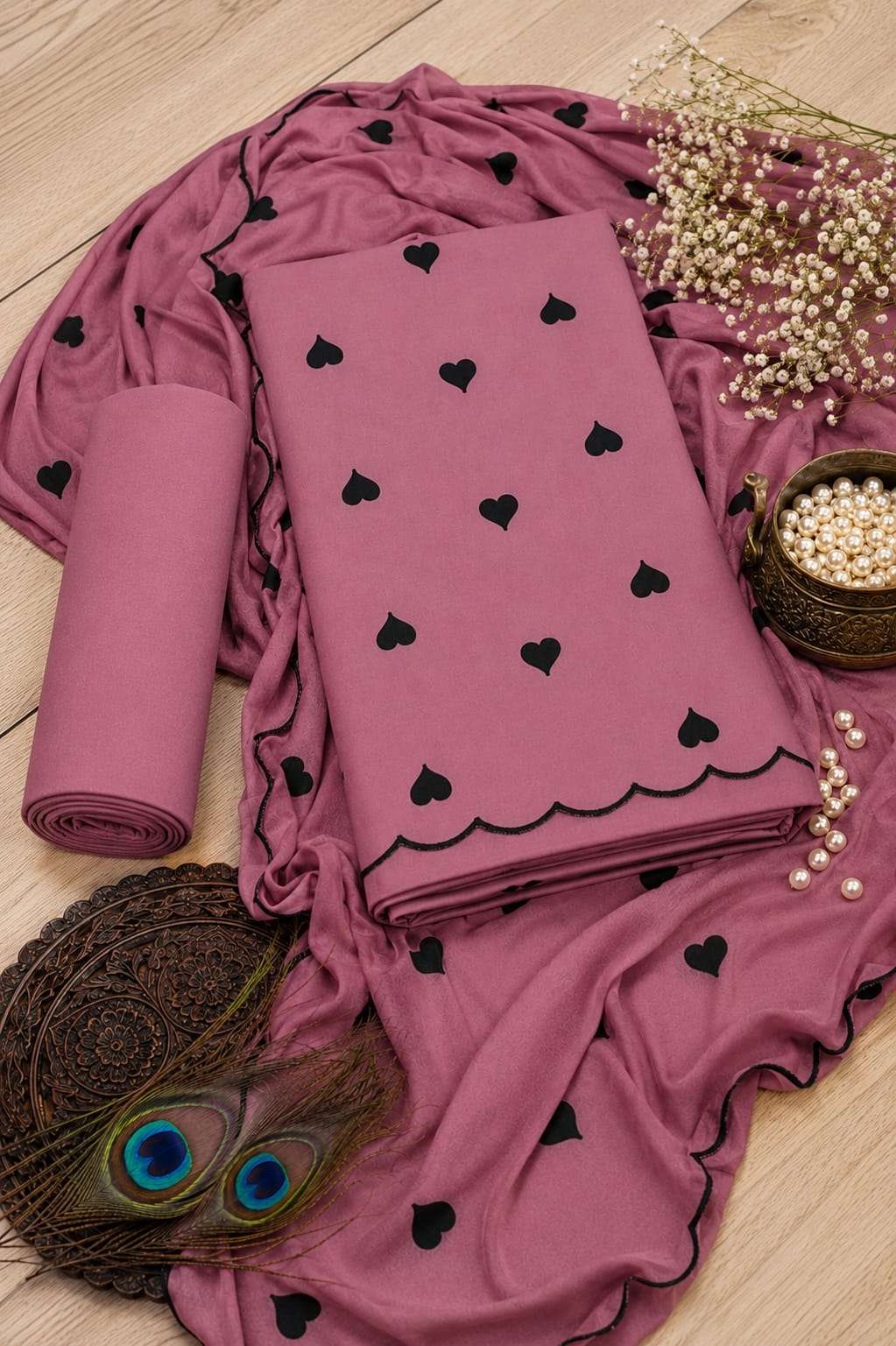 Miss World Choice Cute Heart Vol 1 Premium Rayon Dress Material Wholesale - Amrah Wholesale