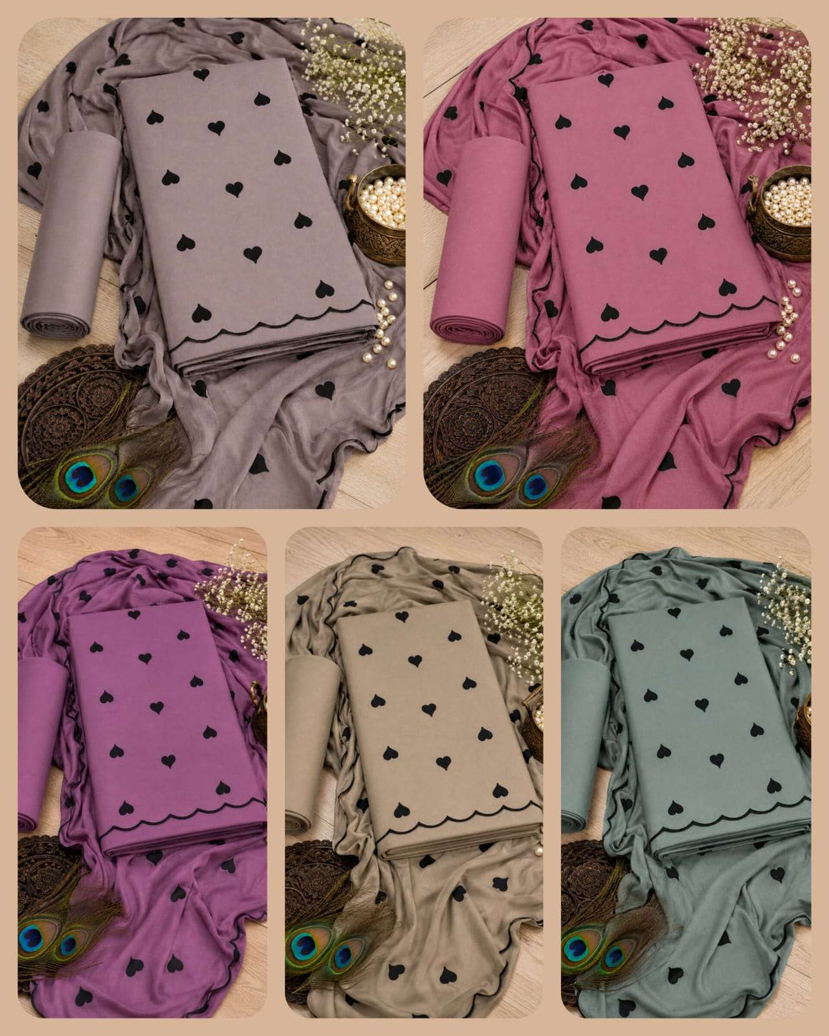 Miss World Choice Cute Heart Vol 1 Premium Rayon Dress Material Wholesale - Amrah Wholesale