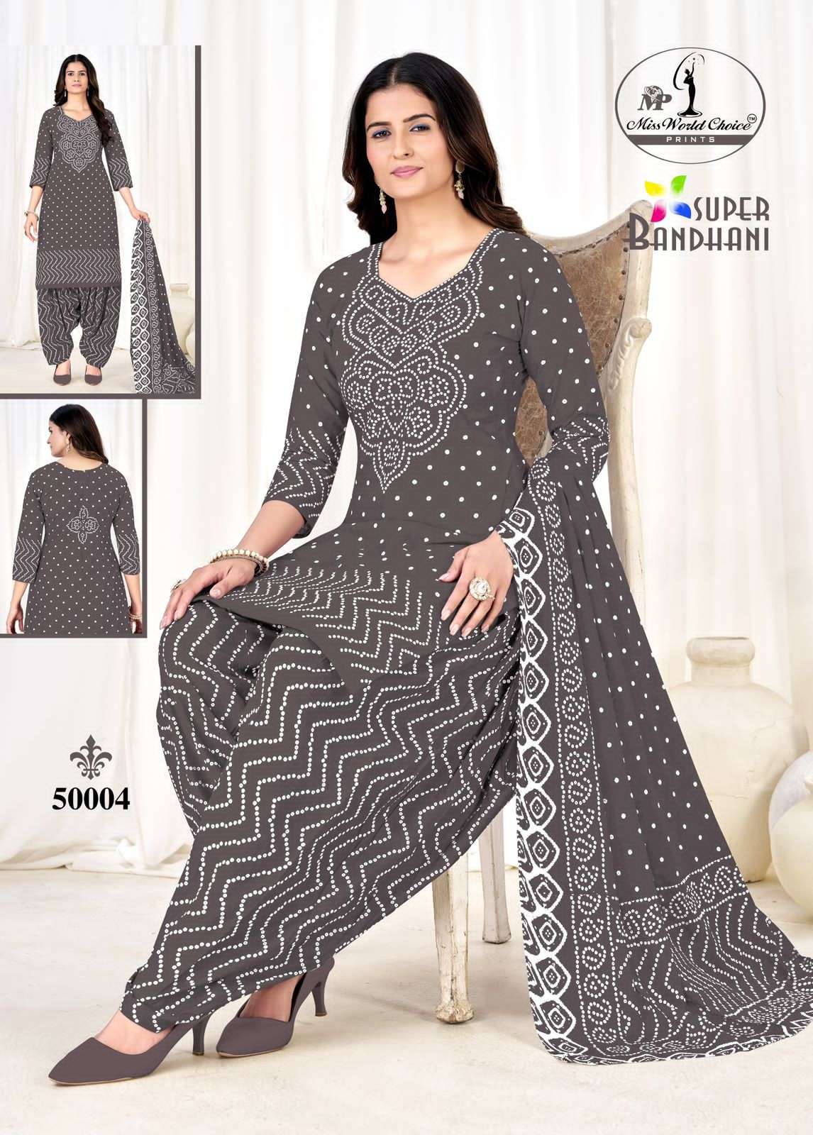 Miss World Choice Super Bandhani Vol 50 Pure Cotton Dress Material