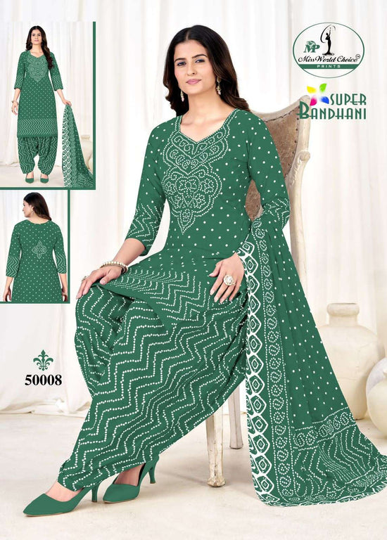 Miss World Choice Super Bandhani Vol 50 Pure Cotton Dress Material