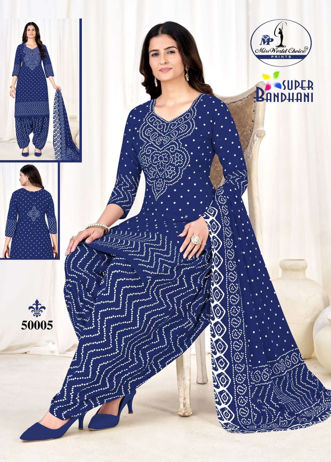 Miss World Choice Super Bandhani Vol 50 Pure Cotton Dress Material