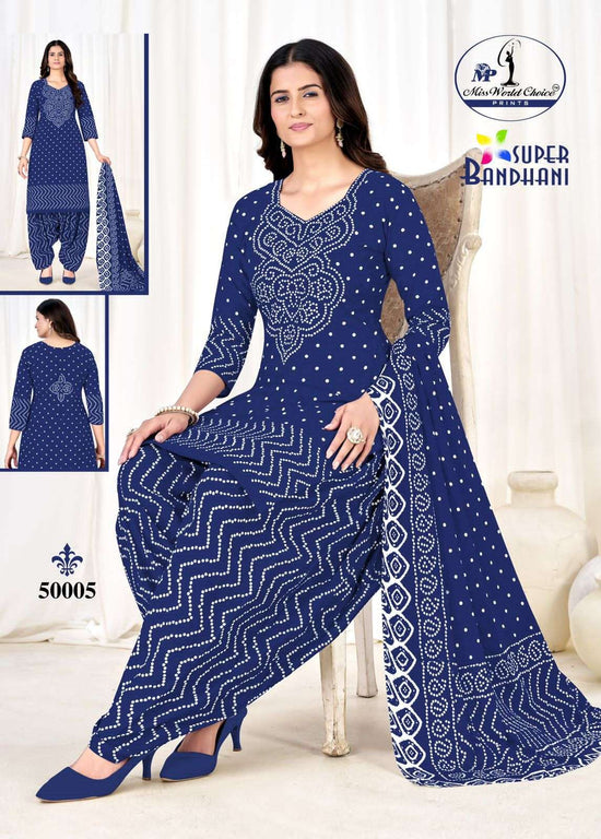 Miss World Choice Super Bandhani Vol 50 Pure Cotton Dress Material