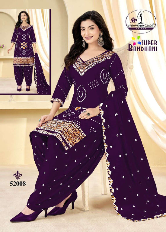 Miss World Choice Super Bandhani Vol 52 Pure Cotton Bandhani Dress Material