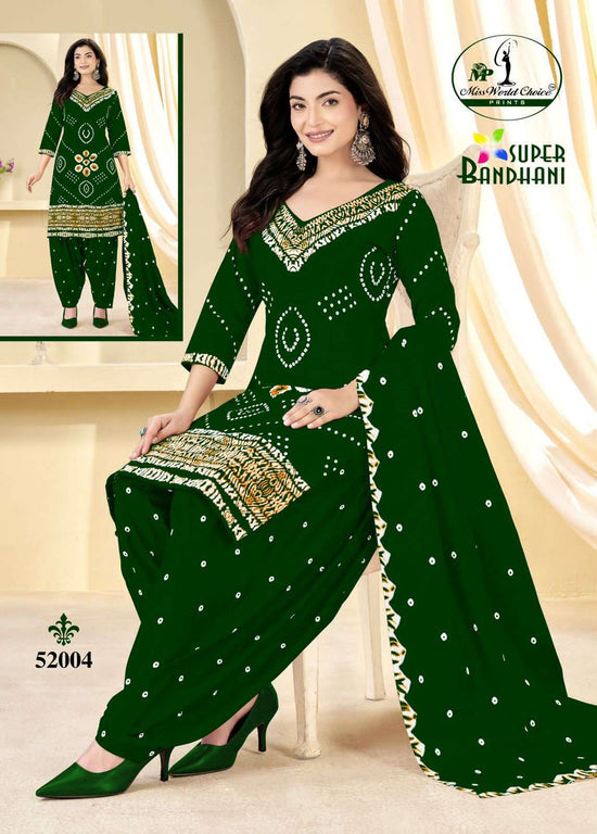 Miss World Choice Super Bandhani Vol 52 Pure Cotton Bandhani Dress Material