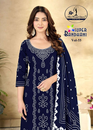 Miss World Choice Super Bandhani Vol 55 Pure Cotton Bandhani Dress Material Wholesale - Amrah Wholesale