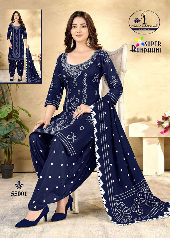 Miss World Choice Super Bandhani Vol 55 Pure Cotton Bandhani Dress Material Wholesale