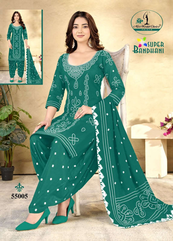 Miss World Choice Super Bandhani Vol 55 Pure Cotton Bandhani Dress Material Wholesale